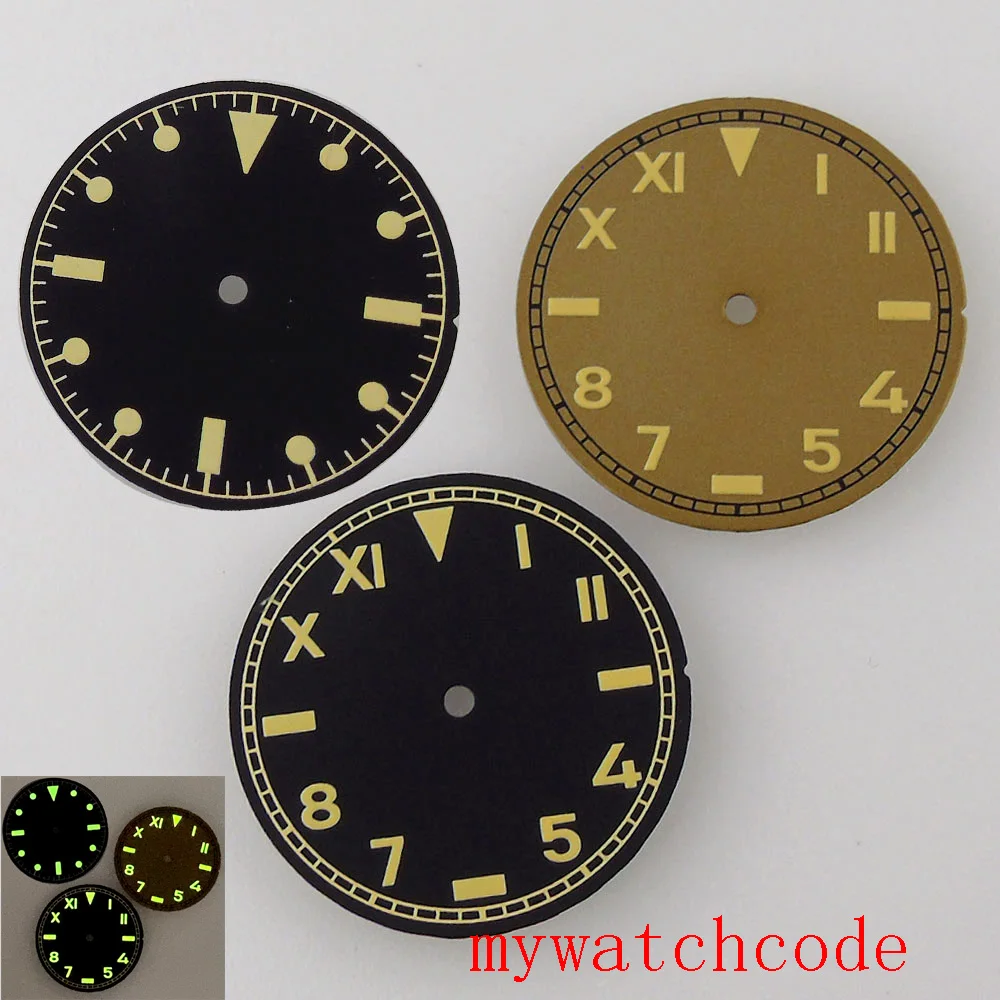 

29MM California Black Super Luminous Watch Dial Face For NH35 NH36 MIYOTA 82 Series ETA 2836 2824 Automatic Movement