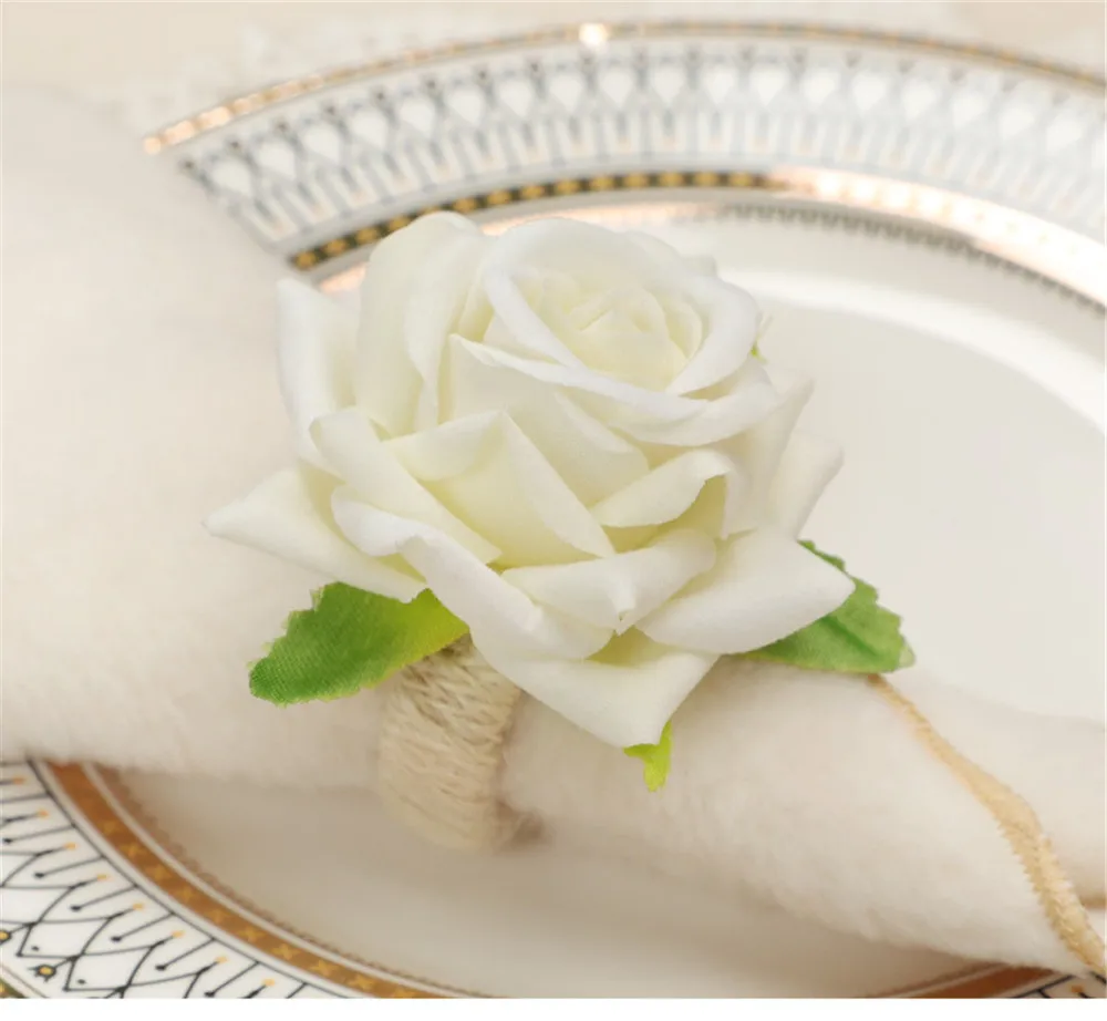 

10 / new product creative simulation flower napkin buckle modern simple Western Hotel napkin ring household products napkin ring