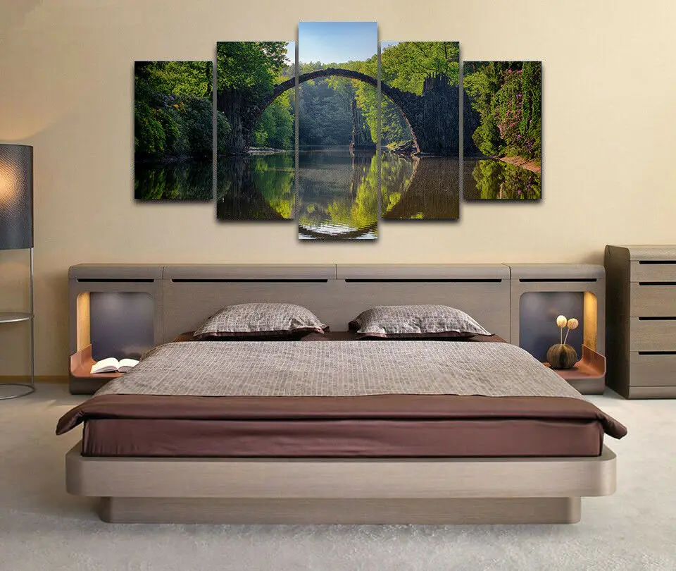 Фон с изображением дьявольского моста Саксона Германии печать на холсте