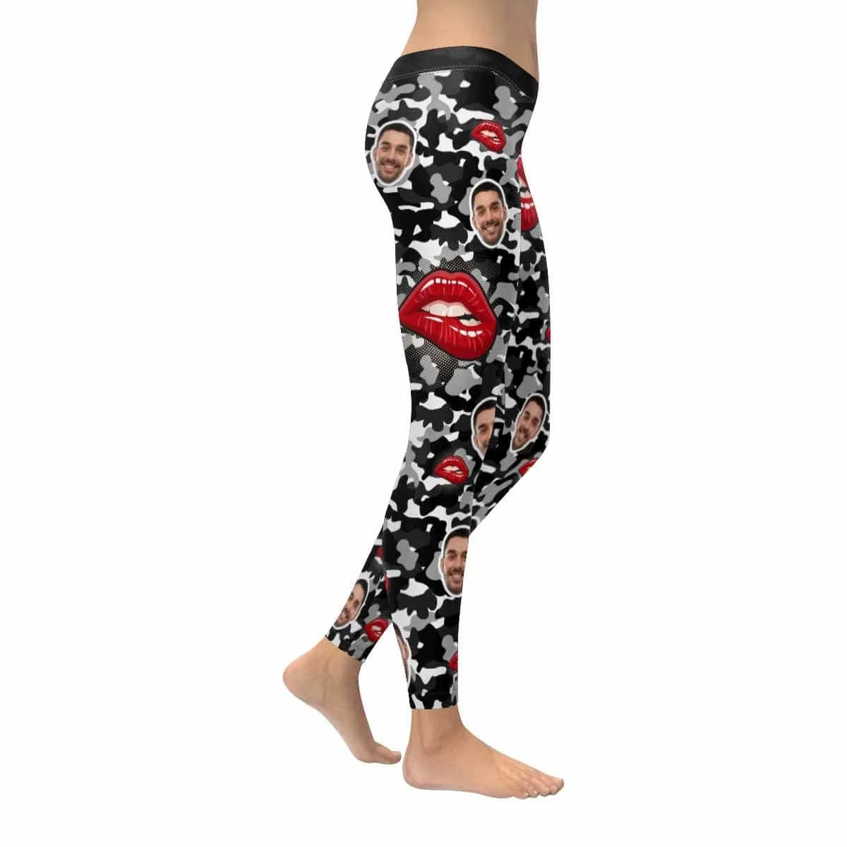

Custom Face Disruptive Pattern Style Low Rise Yoga Leggings