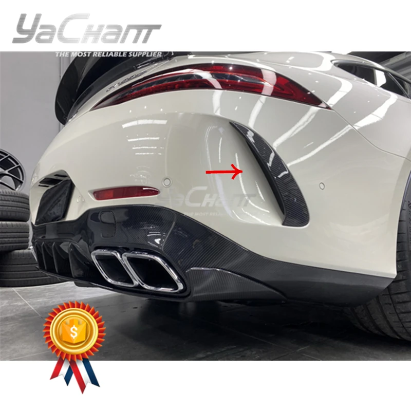 

Carbon Fiber/Fiber Glass Rear Bumper Canard Fit For 2019-2020 MB AMG GT63S 4D Coupe OEM Style Rea Side Vents