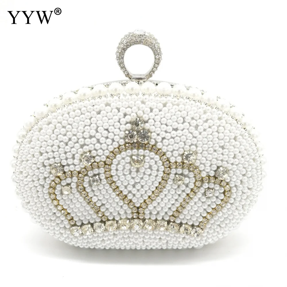 Роскошные Стразы жемчужные вечерние сумки и клатчи для женщин Кристальное