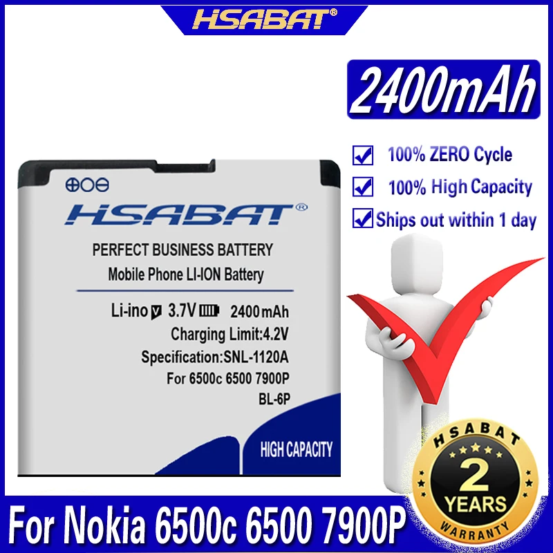 Аккумулятор HSABAT 2400 мАч для Nokia 6500c 6500 7900P 7900 | Мобильные телефоны и аксессуары