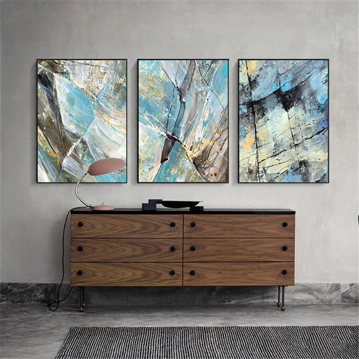 Триптих цветной код картина для украшения гостиной на стену постер холст печать