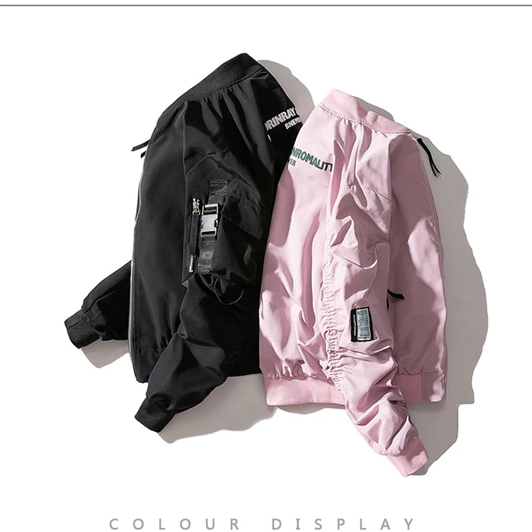 

2020 Autumn Couple's Jacket Pink Casaco Coat Oversize Style Women Bomber Jacket Women Tops Chaqueta Mujer Winter Thick Coat