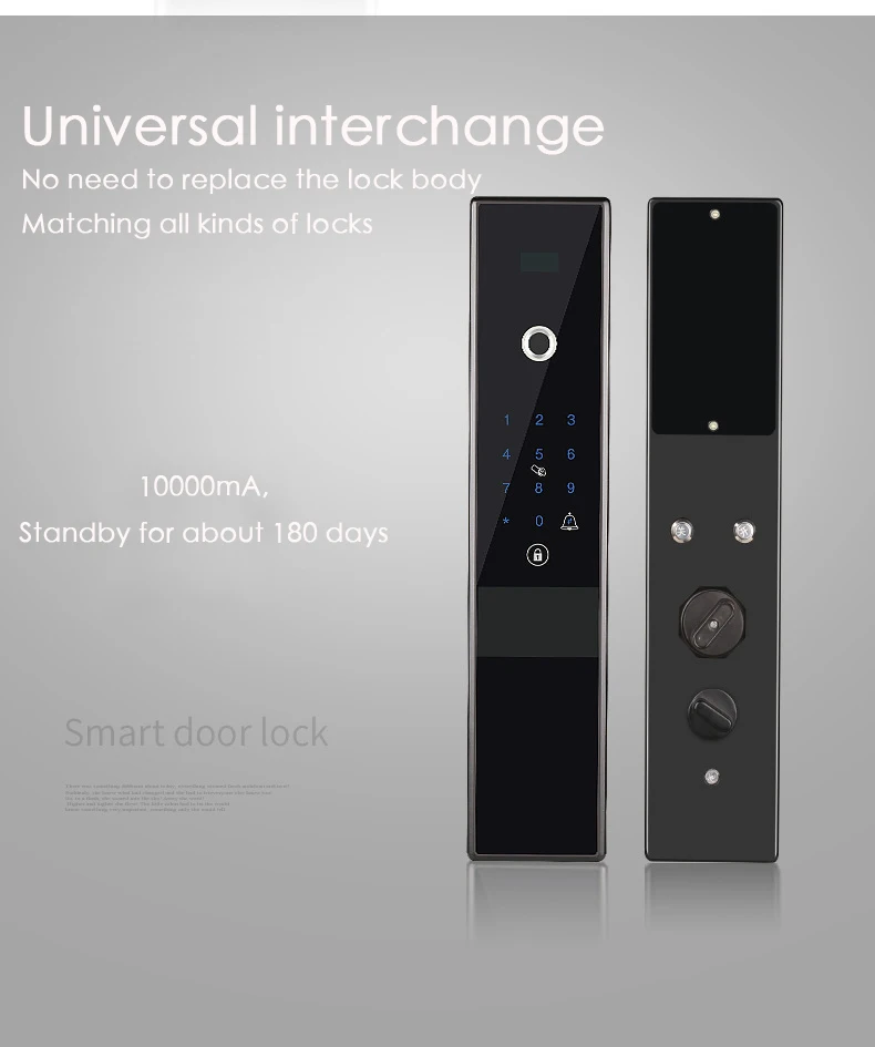 Электронный Bluetooth отпечаток пальца код замка двери, карта, ключ сенсорный экран цифровой пароль замок wifi смарт-замок приложение
