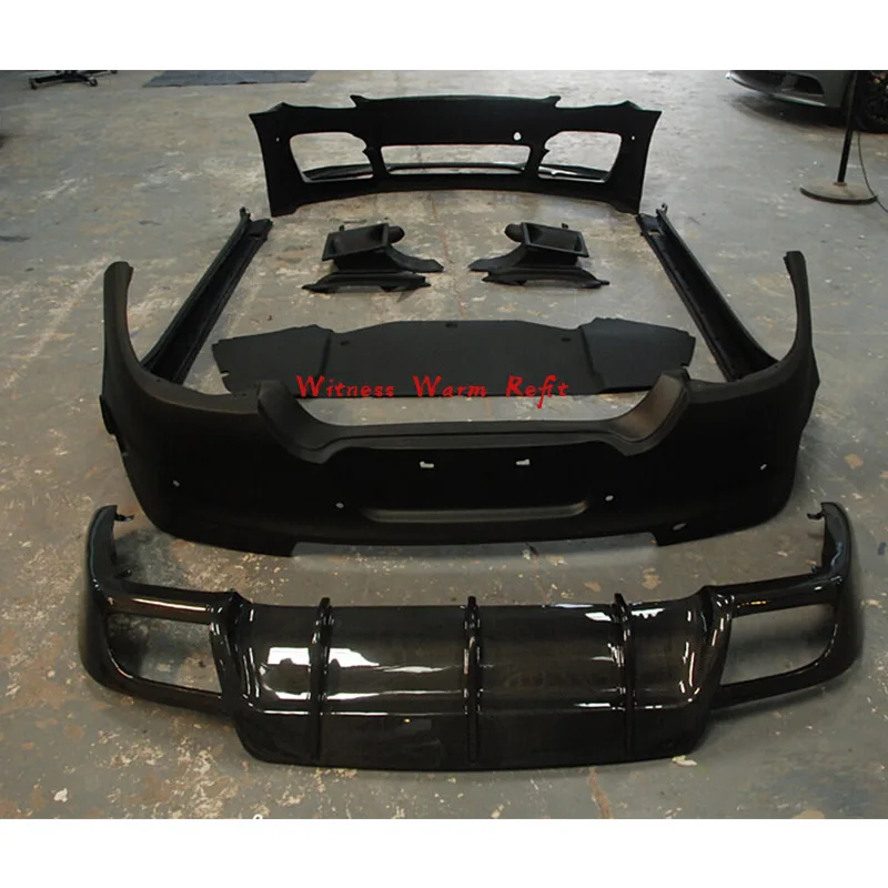 970 Комплект кузова из углеродного волокна FRP передний бампер губа задний диффузор