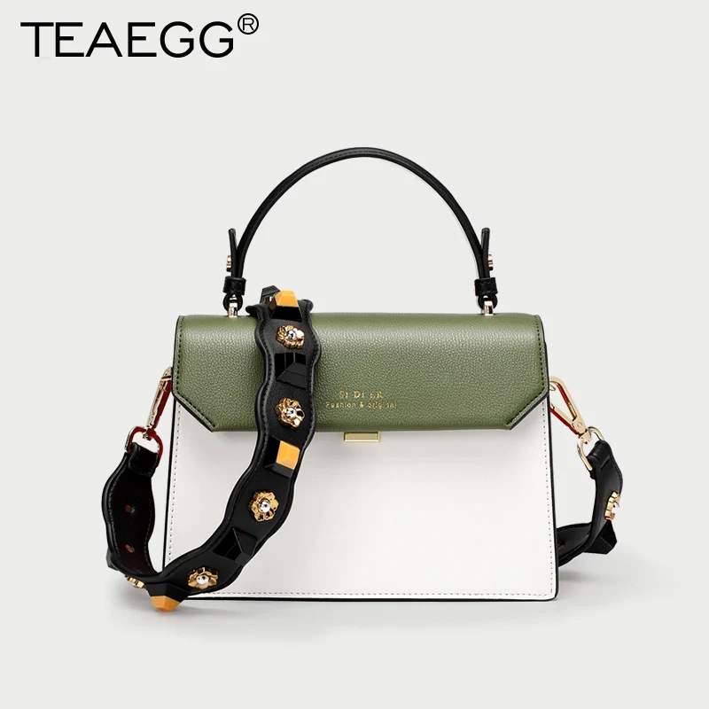 TEAEGG 2019 женская дизайнерская сумка с заклепками на ремне брендовая через плечо |