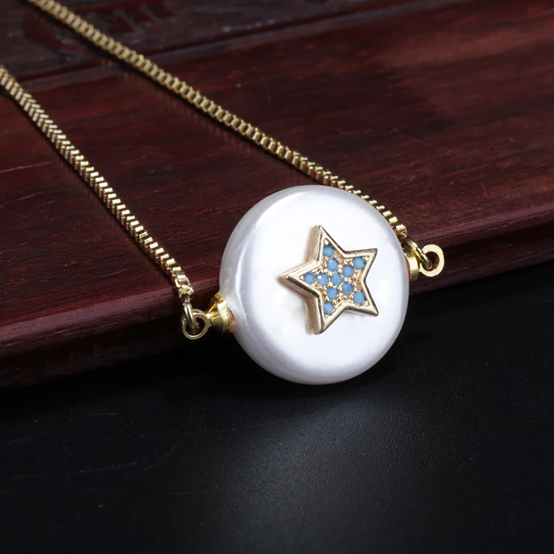 Мятно белый темно синий микс cz проложенный золотой звездой Шарм плоский