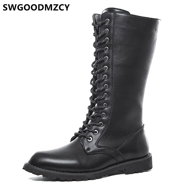 Ковбойские сапоги мужские военные ботинки для верховой езды Дизайнерская обувь