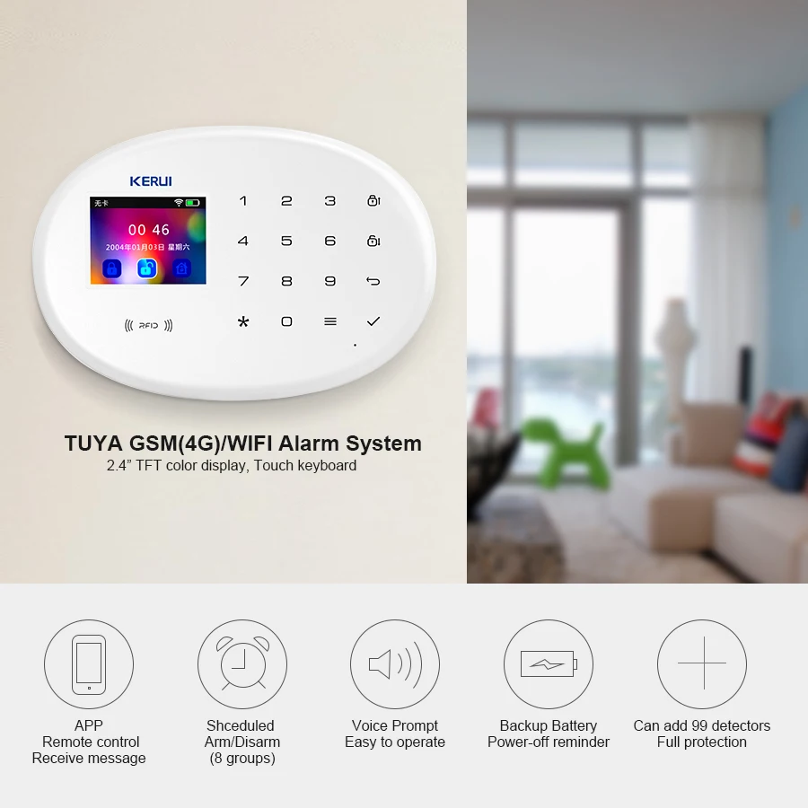 KERUI W20 4G Wi-Fi GSM домашняя система охранной сигнализации Android IOS Tuya приложение RFID