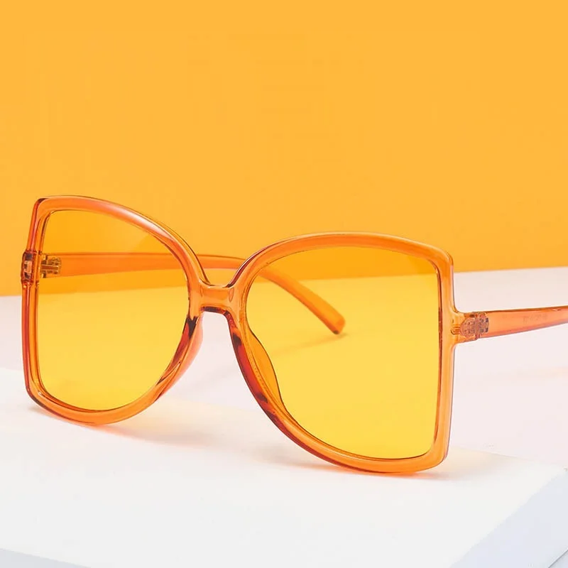 

Elegant Woman Butterfly Shaped Sunglasses Trend Candy Colors Oversized Shades Luxury Brand Sun Glasses Female Zonnebril dames
