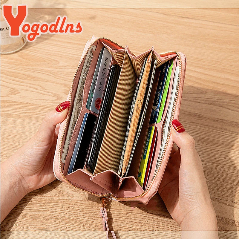 Кошелек женский из искусственной кожи с отделениями для карт и телефона |