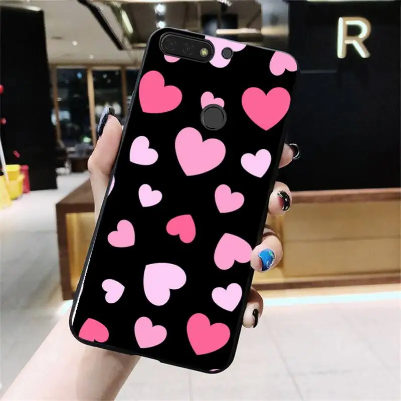 Чехол Babaite с надписью I Love you в виде розового сердца чехол для телефона Huawei Honor 8X 9 10