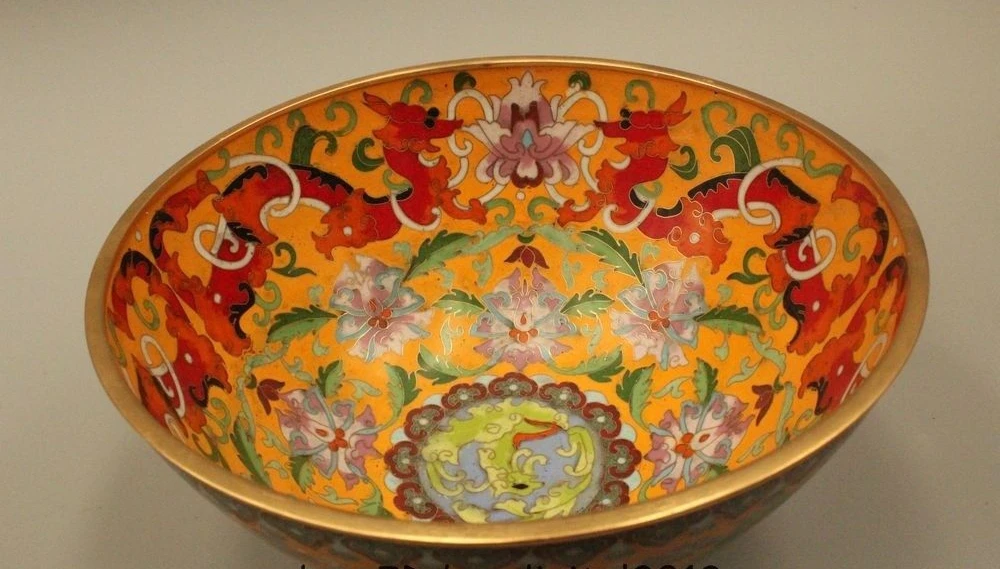 4 &quotмаркированный китайский из перегородчатой эмали бронзы 24 К золото