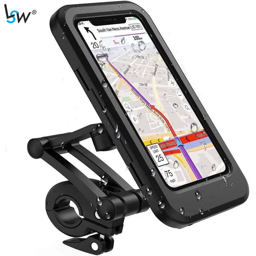 

Bike Phone Holder Waterproof Phone Mount 360 Rotation Motorcycle Bicycle Handlebar Mobile Adjustable Holder Compatible for Phone