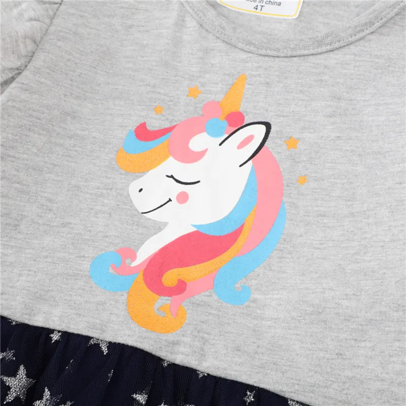 Детское летнее хлопковое платье для девочек с принтом |