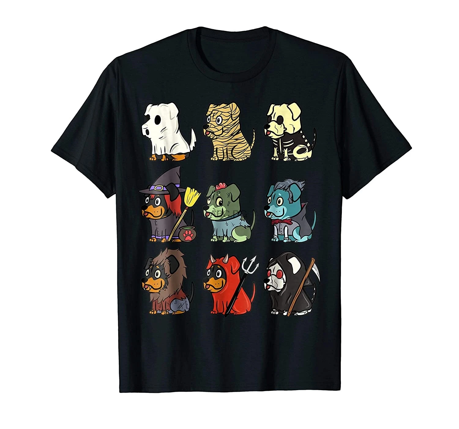 Страшные костюмы ротвейлера футболка на Хэллоуин забавная рубашка с