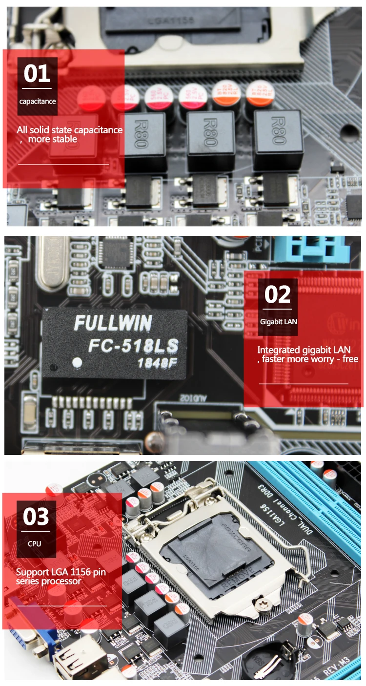 H55 материнская плата новая LGA1156 DDR3 Sup порты Core 2/3 i3/i5/i7 cpu материнская плата PCI-Express usb порты материнская плата для компьютера