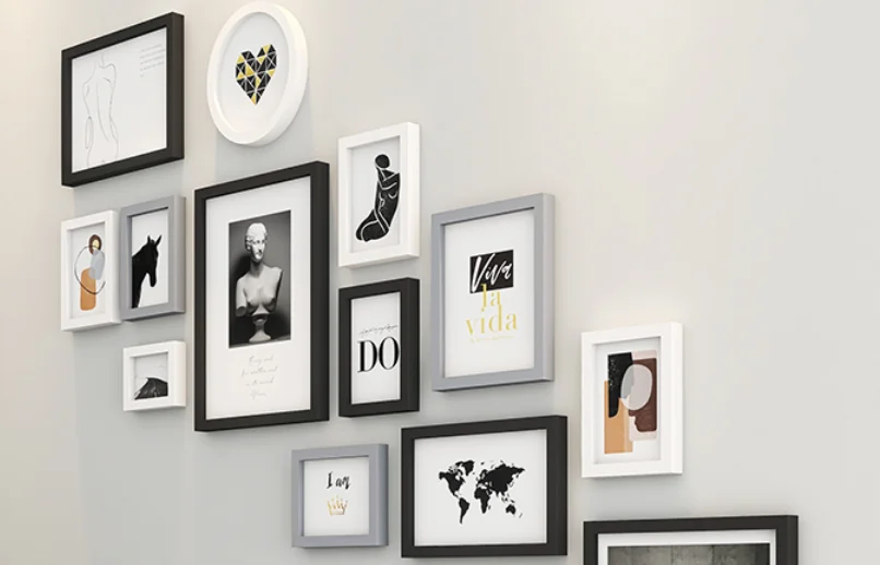 

Nordic Photo Frame Wall Modern Living Room Photo Frame Art Friend Family Display Cadre Photo Mural Wall Decoration EF60ZP