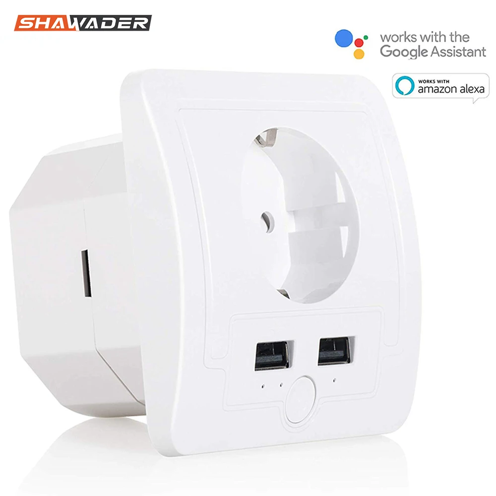 Wi Fi Смарт розетки электрическая мощность ЕС вилка Schuko выход мульти способ USB