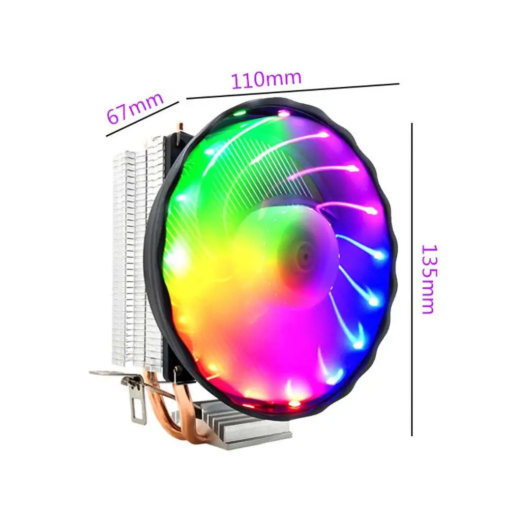 

Mute Luminous LED Light CPU Cooling Fan Heat Dissipation Computer Accessory