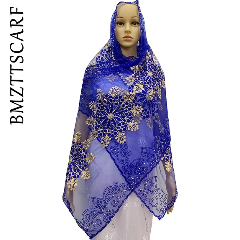 

New African Women muslim women net scarf net match cotton embroidered with beads for SHAWLS PASHMINA BM914