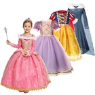 VOGUEON платье принцессы Авроры для девочек Хэллоуин косплей Снежная королева Эльза Костюм для детей вечерние дети Рапунцель платье одежда