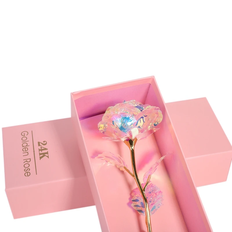 

Dropshipping Valentine's Day Creative Gift 24K Foil Gold Rose Lasts Forever Love Wedding Decor Lover Lighting Rose