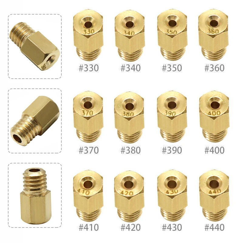 Комплект главных форсунок карбюратора для мотоциклов скутеров Mikuni VM TMX #330-#440 12 шт.