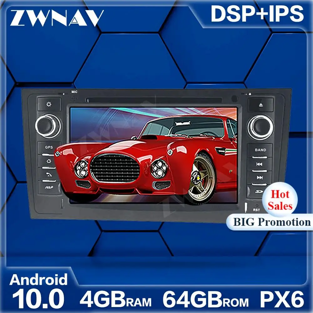 Мультимедийный плеер для AUDI A6 Android 10 0 4 + 64 дюйма с GPS радио IPS