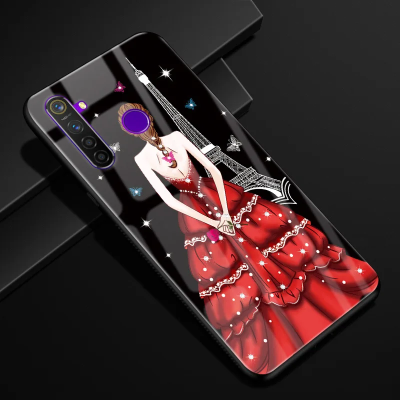 30 Для OPPO Realme 5 pro Чехол 6,3 ''стекло Жесткий чехол для OPPO Realme5 чехол для телефона силиконовый бампер Fundas Coque Realme 5pro - Цвет: 30