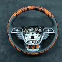 Cuatomized Real Wooden Sports Steering Wheel Alcantara Leather compatible for  Lincoln MKZ 2016-2020