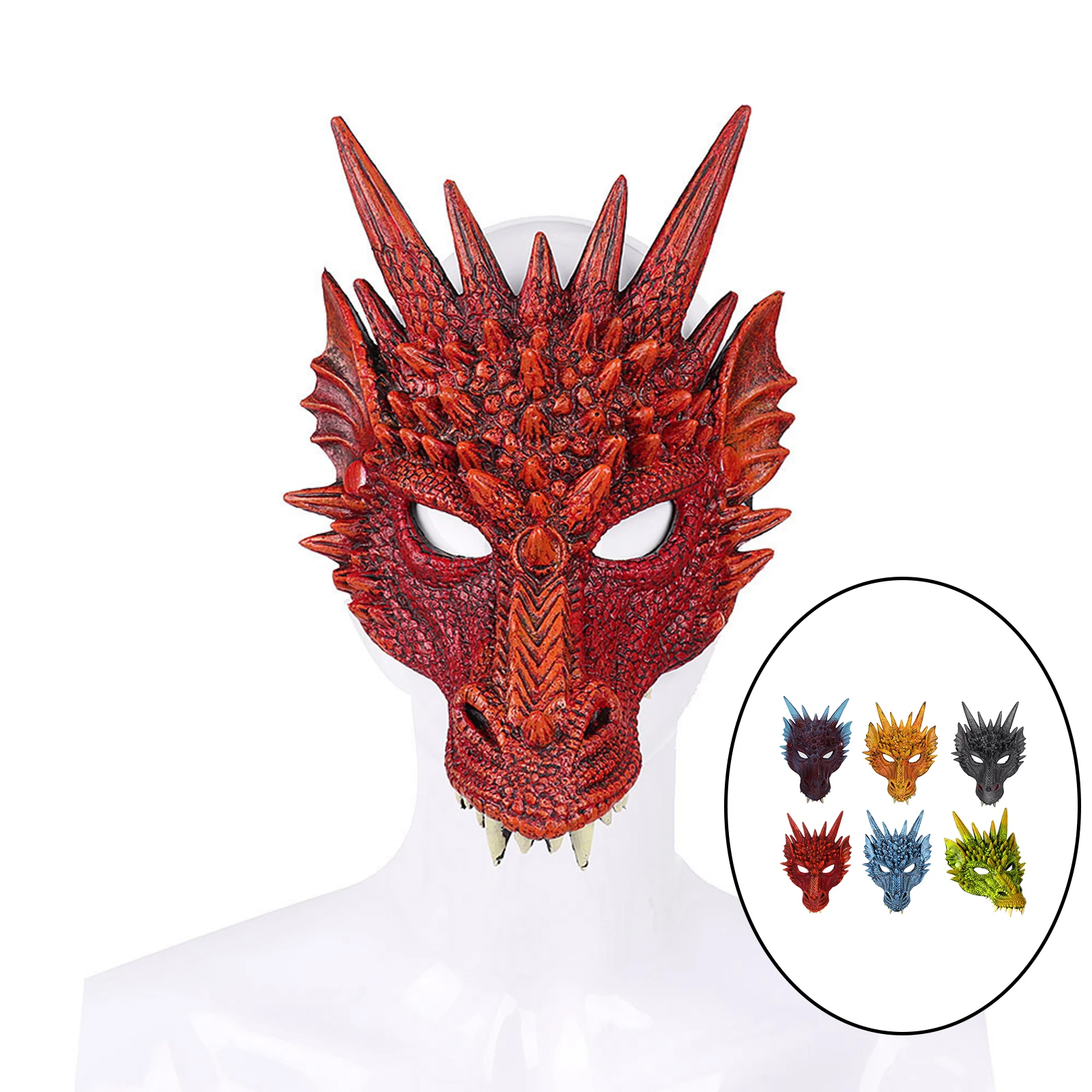 

Creepy Dragon Face Monster Horror Atmosphere Full Overhead Cover for Men Women Party Masquerade Mask Fancy Dress