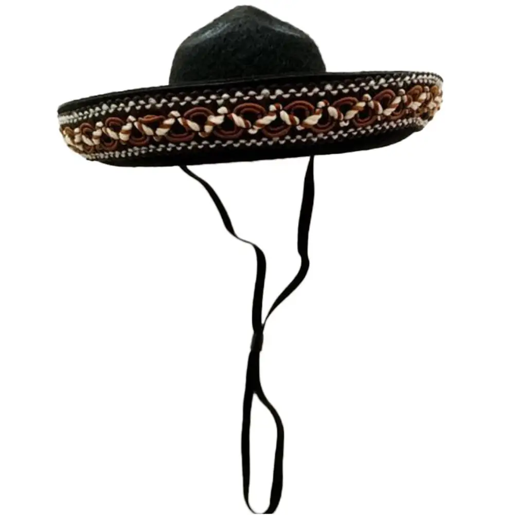 

Mini Pet Dog Sun Hat Beach Party Straw Hat Dog Mexican Style Hat For Dogs And Cats Fun Straw Sombrero Hat Accessories