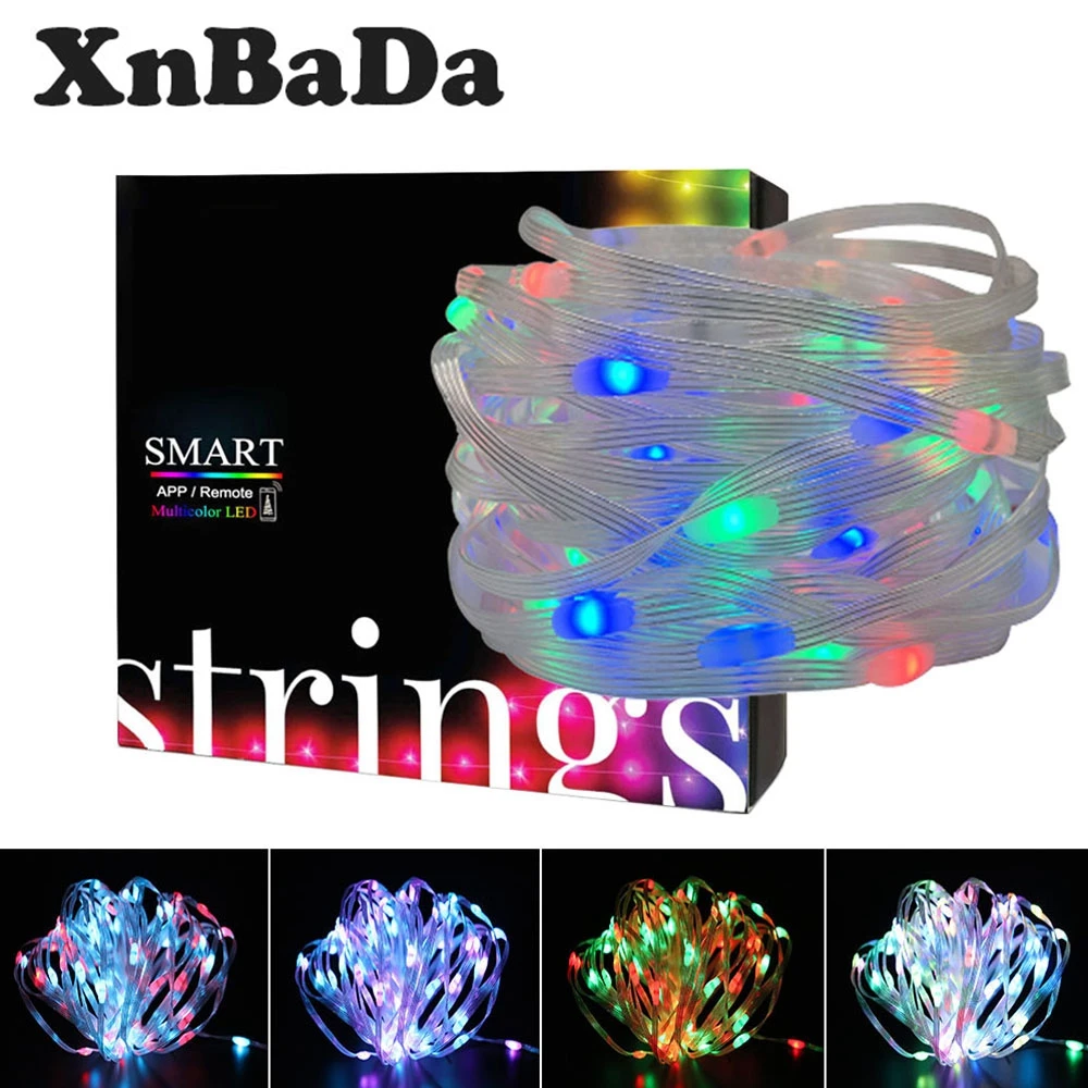 WS2812B USB светодиодная Рождественская гирлянда WS2812 RGB полоса Bluetooth Музыка