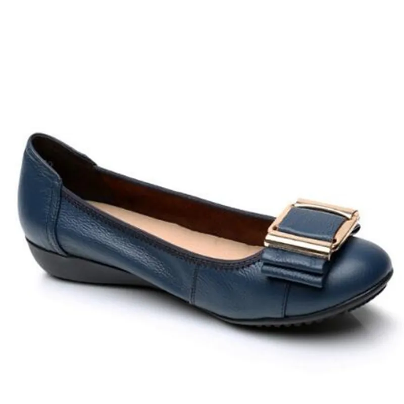 Женская обувь из натуральной воловьей кожи с бантом большие размеры | Обувь