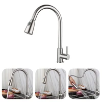practical pull out faucets stainless steel kitchen single hole sink tap rotatable single handle faucet taps kitchen fixture