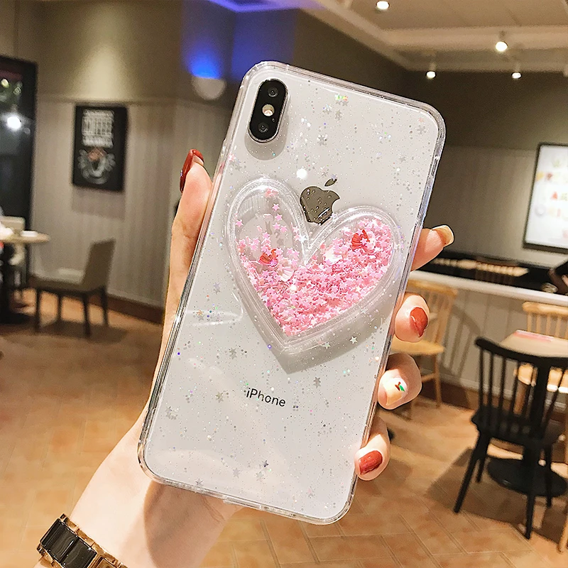 Роскошный Забавный чехол с сердцем для молодой девушки iPhone 11 pro MAX X XR XS 6 6S 7 8 7Plus 8Plus