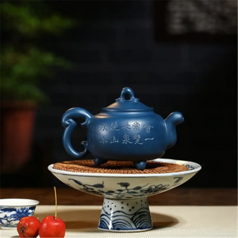 

New Creativity Teapot Gift Yixing Purple Clay Teapot Handmade Ancient Teapot Raw Ore Azure Clay Tea Set Zisha Kettle Tea Box