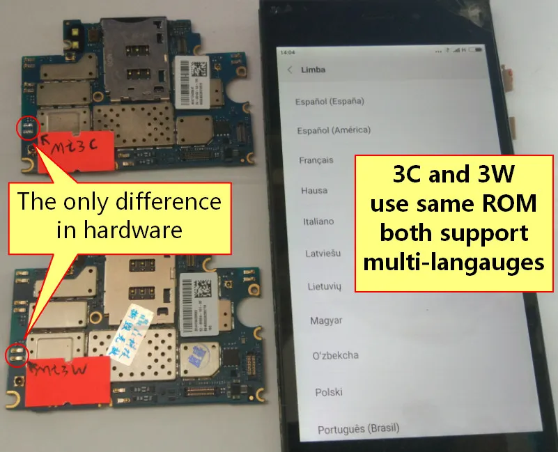 1 шт. для Xiaomi 3 M3 MI3 WCDMA CDMA MI3W MI3C MI3W/C 2 Гб ram 16 Гб rom материнская плата замена материнской платы f rom телефон