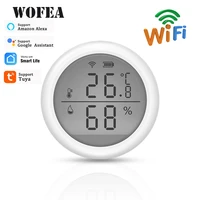 tuya smart wifi temperature sensor humidity detector indoor hygrometer thermometer with lcd display support alexa google home