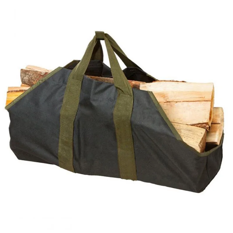 Большая Холщовая Сумка-тоут для хранения дров на открытом воздухе кемпинга