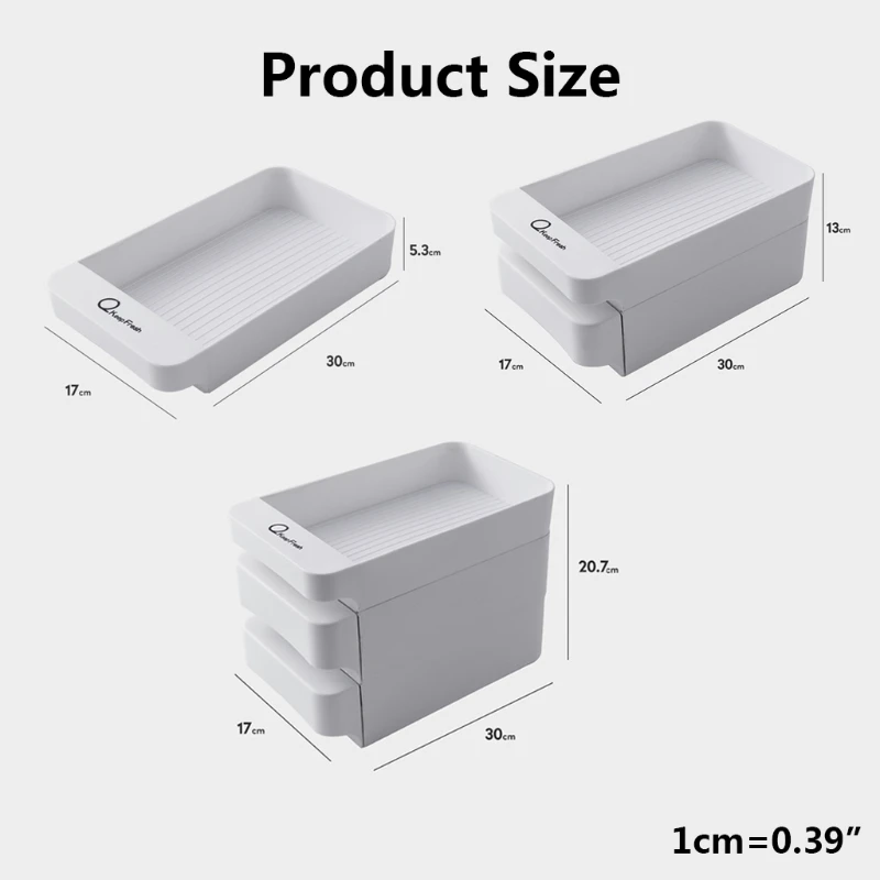 

1/2/3 Layer Food Organizer Egg Holder Refrigerator Fresh Storage Box Drawer Type Fruits Vegetables Container Kitchen Supplies