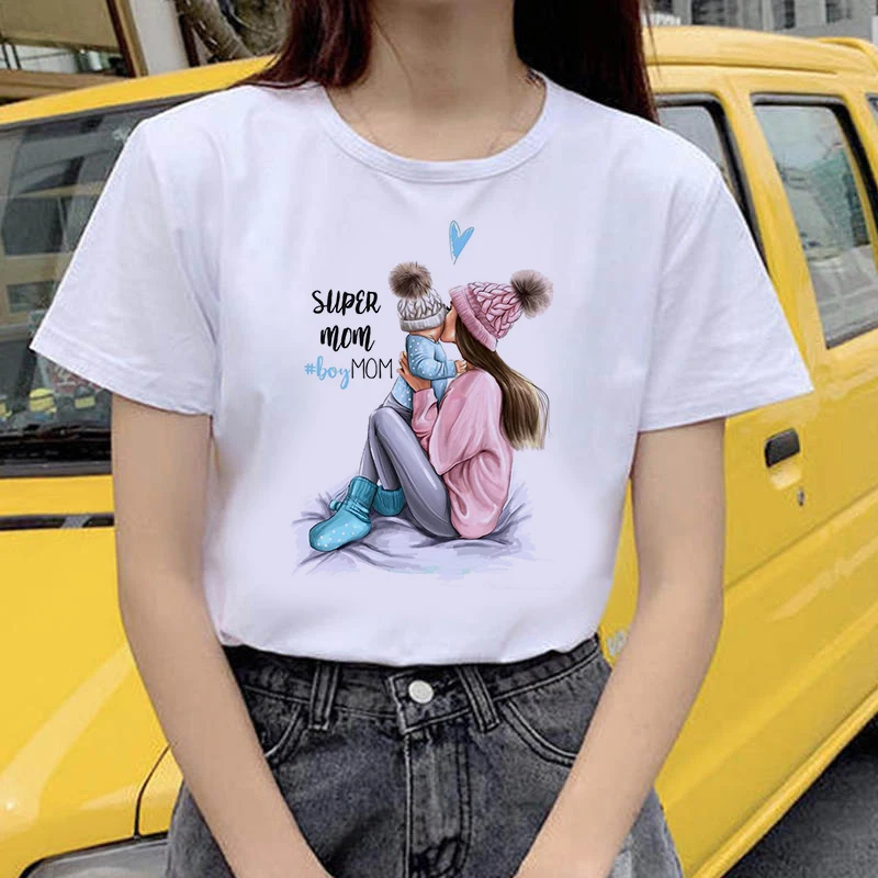 

Summer Fashion T Shirt Women Beauty Mom and Baby Harajuku Streetwear Short Sleeve O-Neck Tops Tees Camisetas Mujer