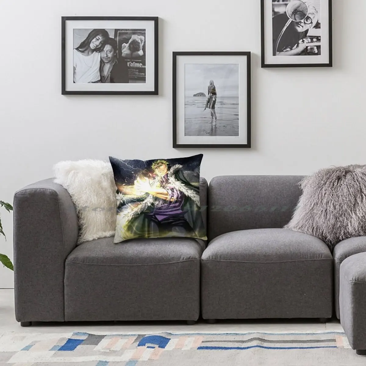 Laxus Pillow Case Throw Cover Cotton Linen Flax Fairy Tail Blue Bisca Freed Levy Lucy Natsu Gray Gajeel Juvia | Дом и сад