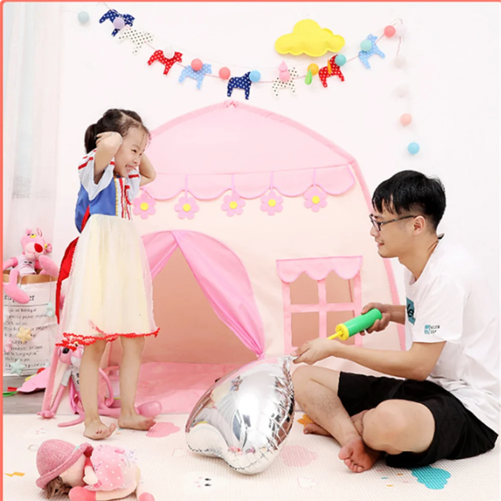 

Children Playhouse Portable Kids Tent Indoor Prince Castle Foldable Tent )