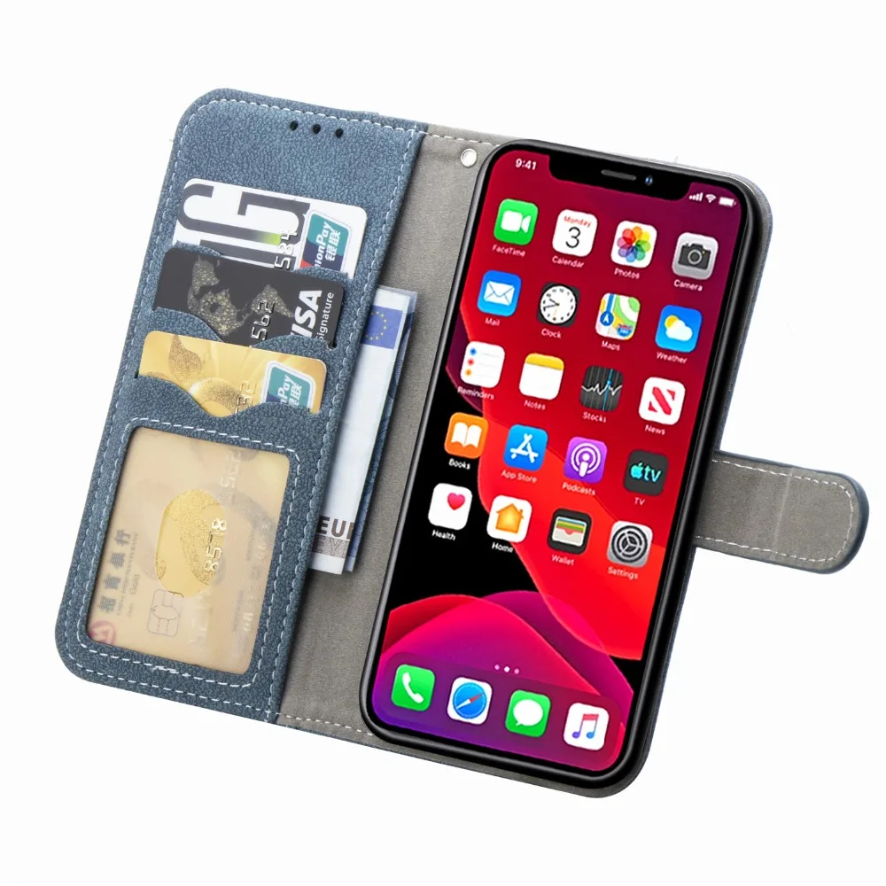 Роскошный кожаный флип-чехол-бумажник для Apple айфон 11 Pro Max XI XR X XS Max 11pro 6 6s 7 8 плюс 10 iPhone11 противоударный чехол С выдвижной подставкой