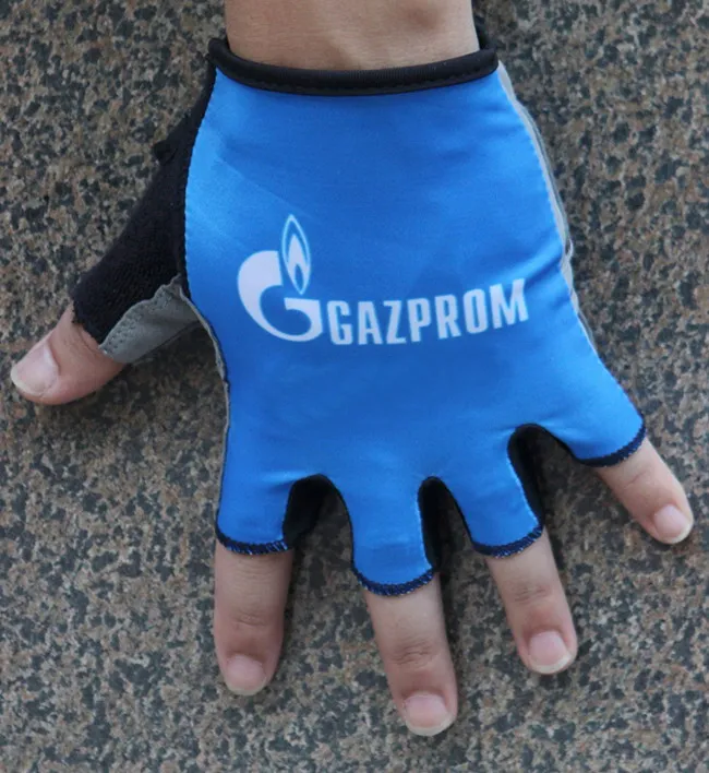 

2016 GAZPROM Team One Pair Sports Half Finger Cycling Jersey Gloves MTB Road Mountain Bike Bicycle Gel Gloves