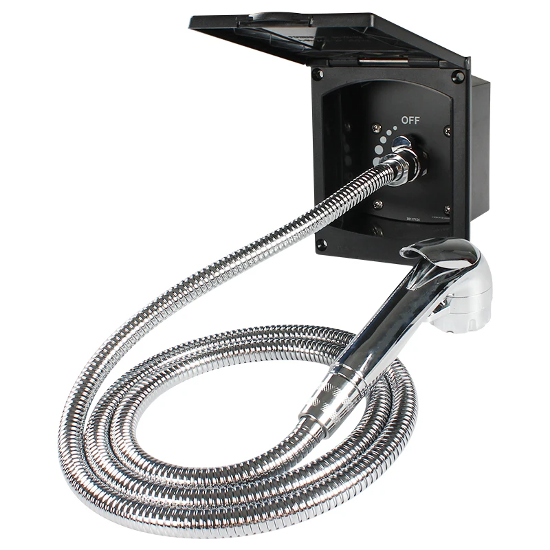 Black Exterior Shower Box Kit Water Inlet And Outlet Function For Caravan RV Boat Motorhome | Автомобили и мотоциклы